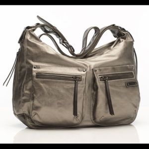 Storksak crossbody baby bag- pewter